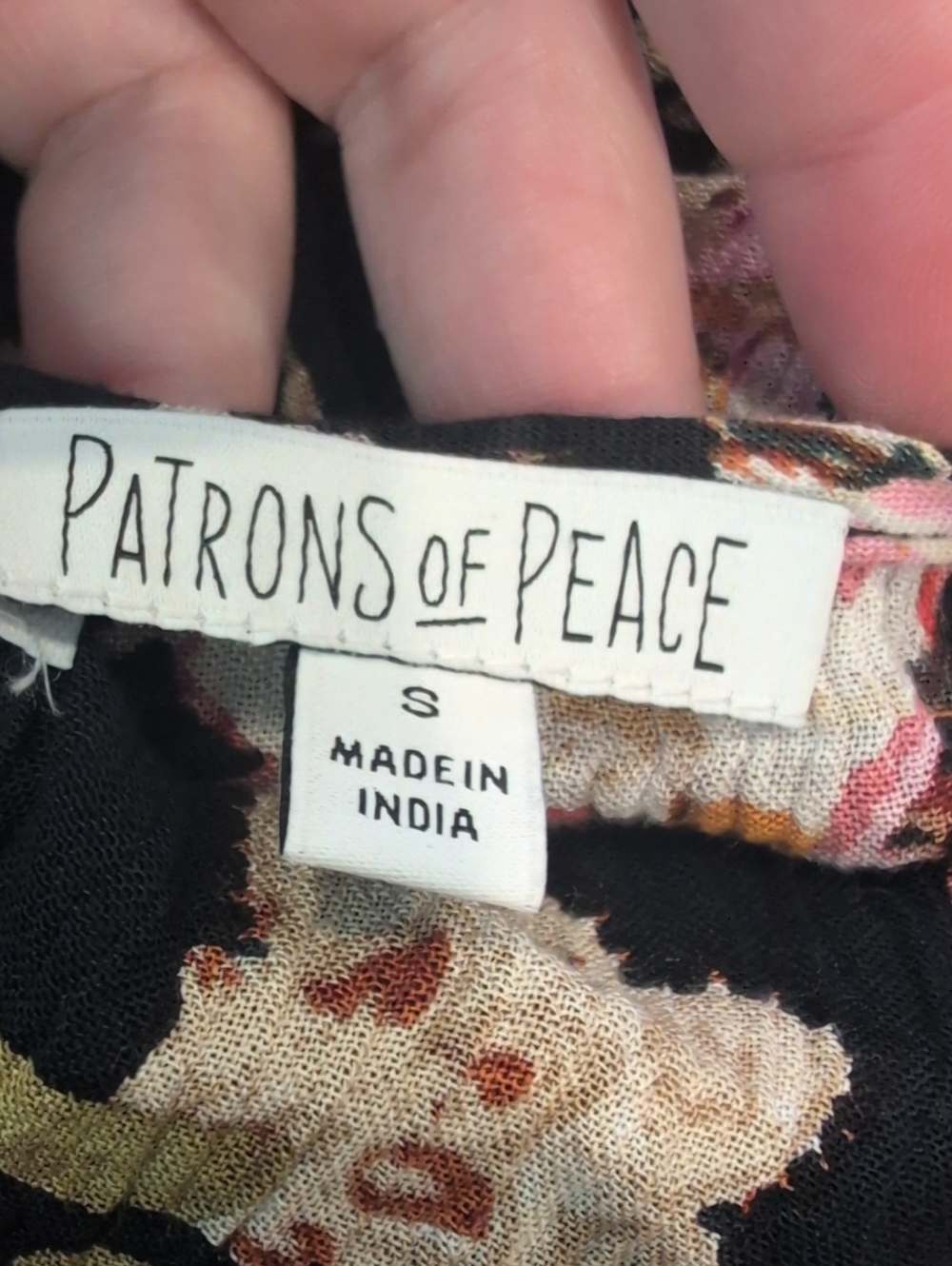 Patrons of Peace Floral Tie Front Blouse Small - Picture 5 of 6